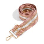 Pink Glitter Stripe Adjustable Accent Bag Strap