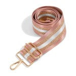 Pink Glitter Stripe Adjustable Accent Bag Strap