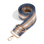 Royal Blue Glitter Stripe Adjustable Accent Bag Strap