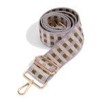 Checkered Weave Pattern Adjustable Accent Bag Strap