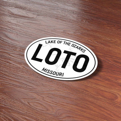 Lake of the Ozarks Missouri White Oval Bumper Sticker