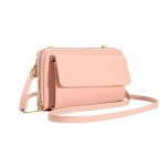 Pink Faux Leather Wallet Cross Body