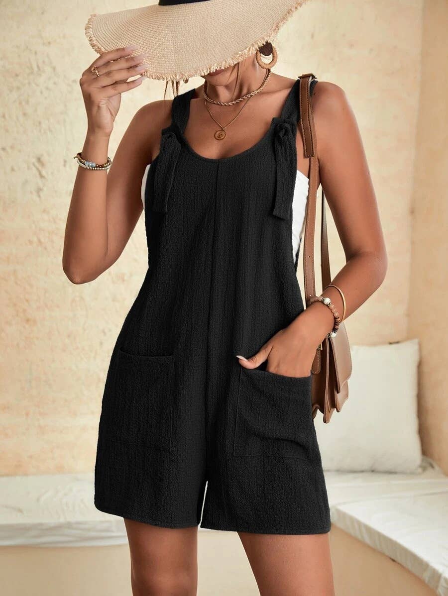 Pink / S romper casual suspender shorts jumpsuit bib :