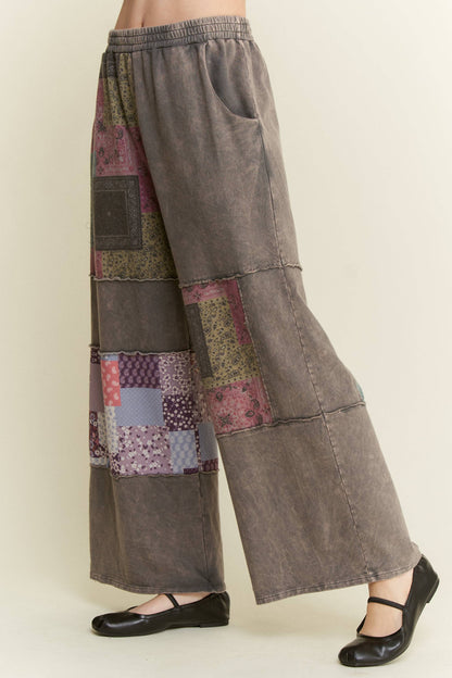 Mineral Washed Boho Block Patch pants HP6579