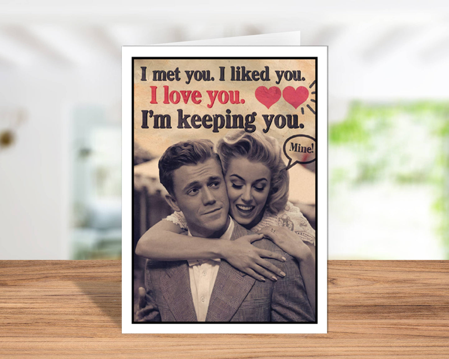 Vintage Funny Handmade Cute Valentine Cards for Him, Her