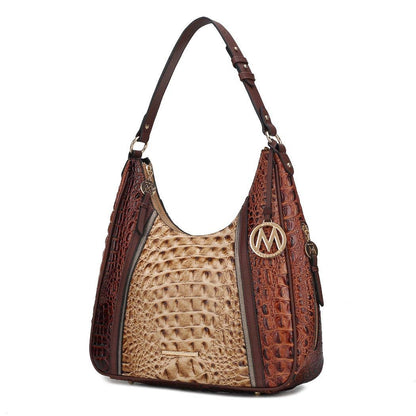 Becket Faux Crocodile Embossed Hobo Shoulder by Mia K