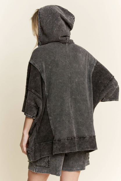 Mineral Wash Waffle Thermal Terry top HT5641