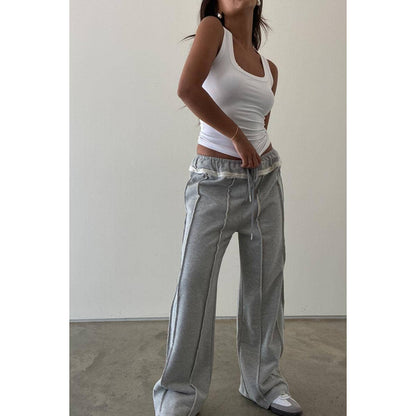 EXPOSED SEAM SWEATPANTS: L / H.GREY