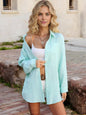 Button-Down Long Sleeve Shirt with Front Pocket