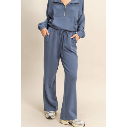 Double Knit Wide-Leg Sweatpants