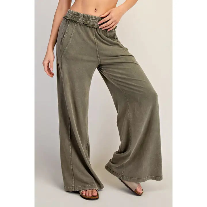Rae Mode Mineral Washed Wide Leg Pants (Style P6467)