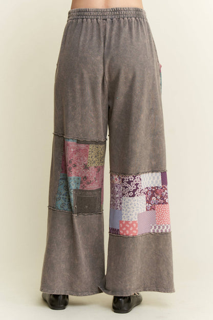 Mineral Washed Boho Block Patch pants HP6579