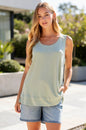 Dear Scarlett Baby Ribbed Tank Top w/ Raw Edge Detail