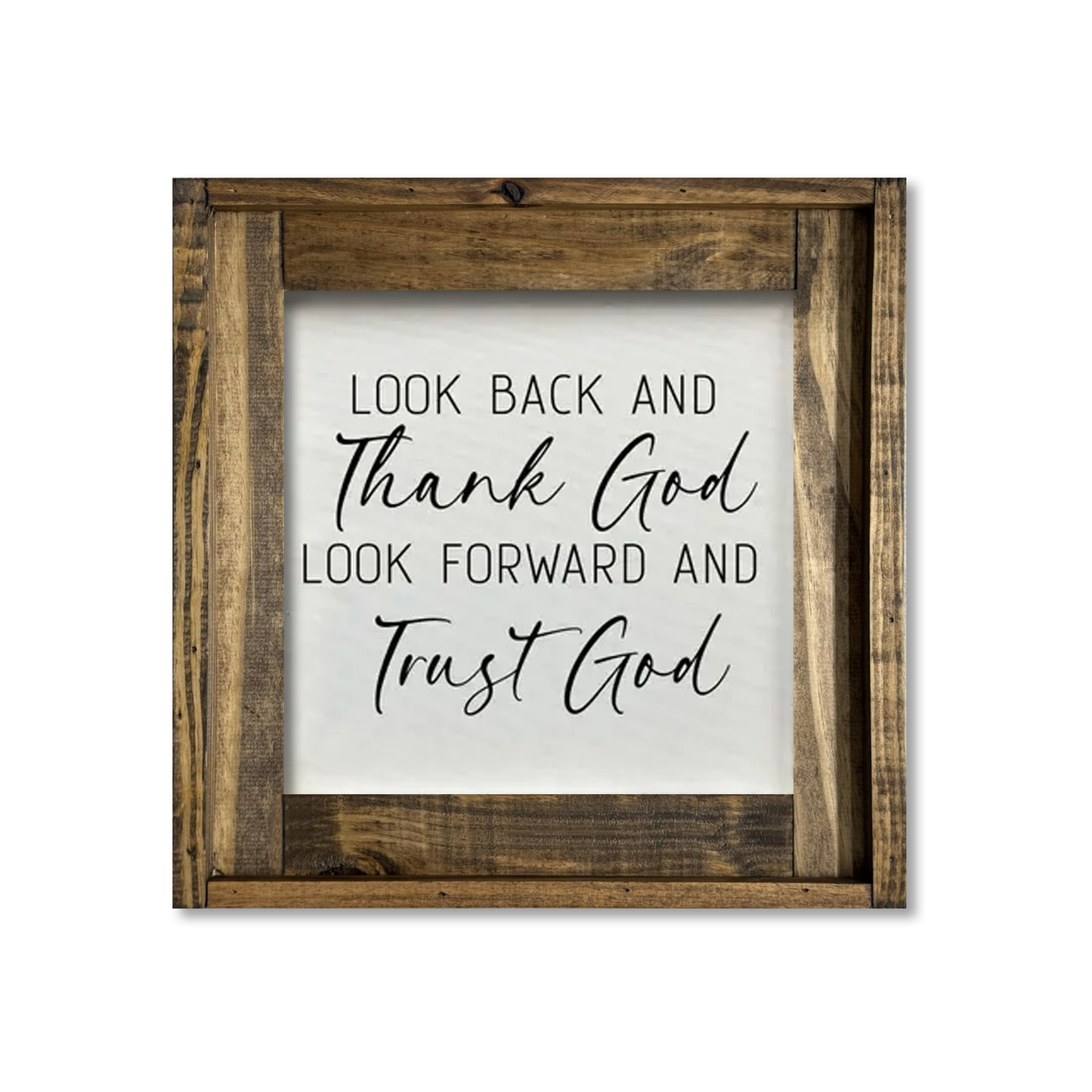 FRAMED CANVAS THANK GOD TRUST GOD Sign