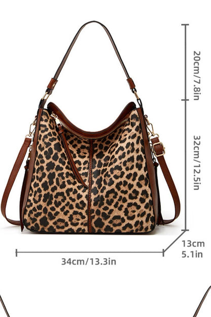 LEOPARD PRINT Handbag with clutch Purse