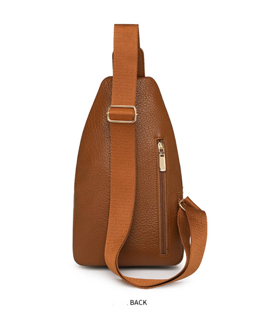 LEOPARD DOUBLE ZIPPER CROSSBODY SLING BAG