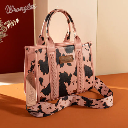 Wrangler Cow Print Tote/Crossbody: Black