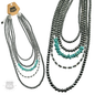Western silver bead and turquoise chip necklace
