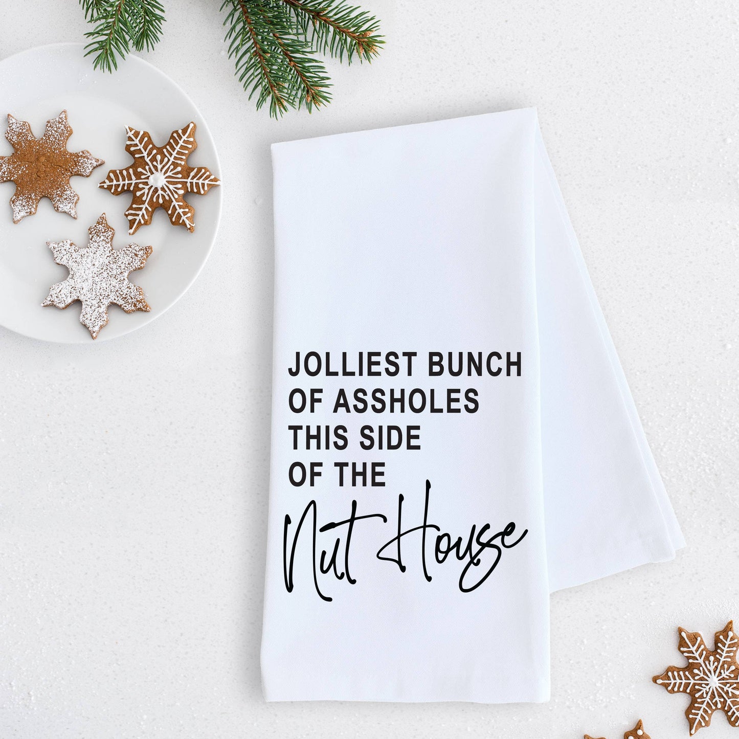 Jolliest Bunch Of Assholes - Tea Towel - Christmas Décor