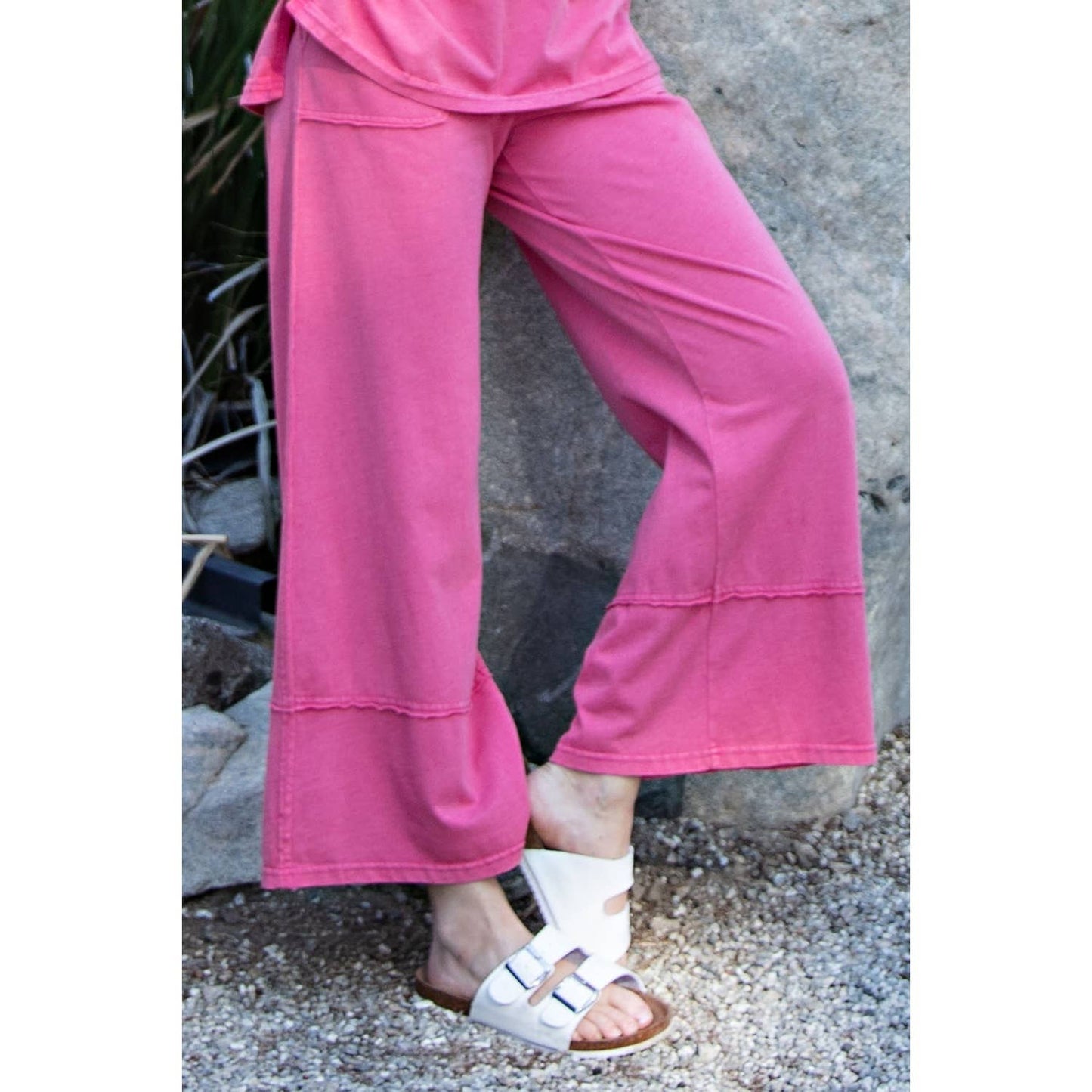Rae Mode Mineral Washed Cropped Wide Leg Pant P6363