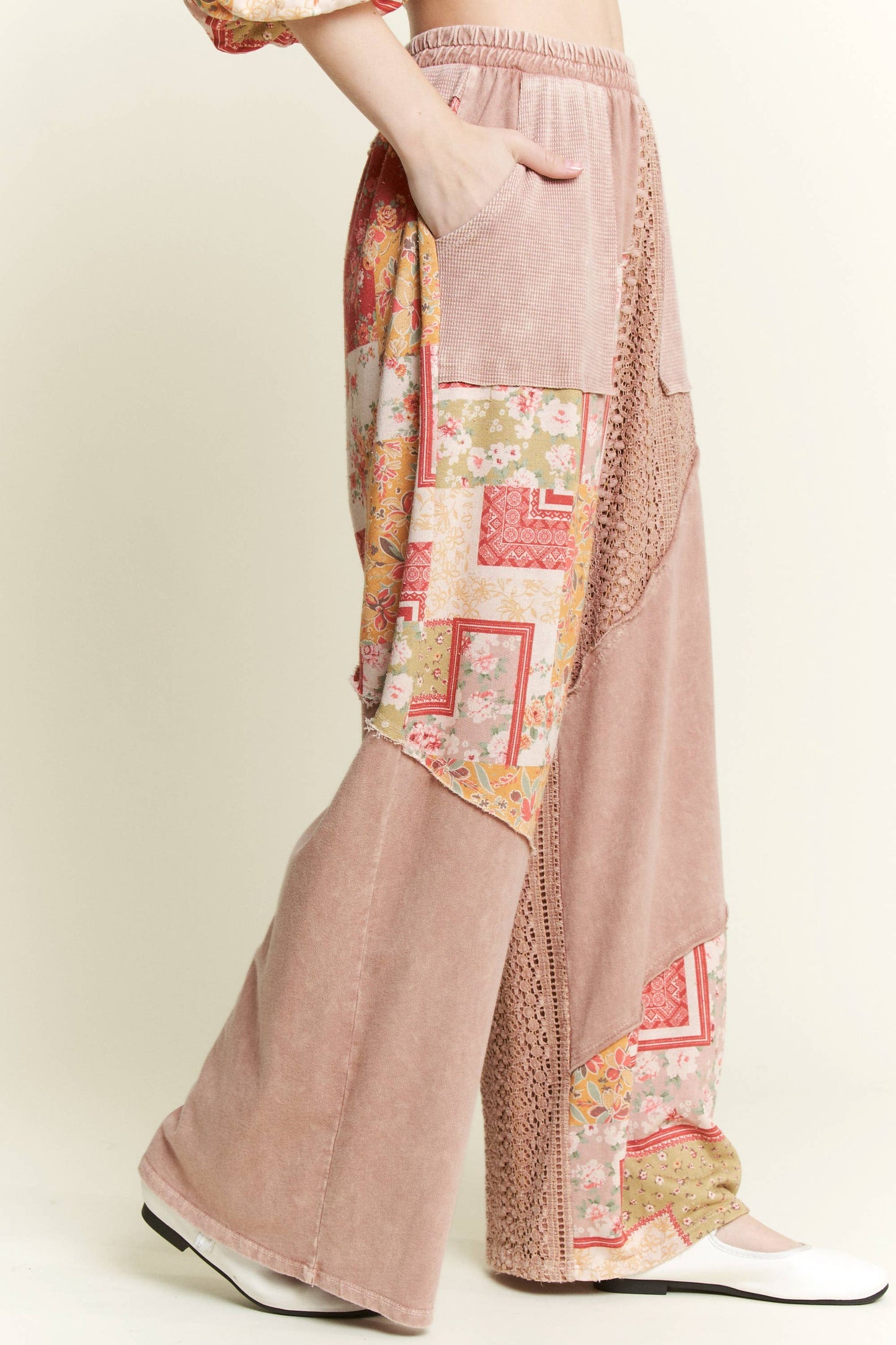 Mineral Wash Floral Bandana Lace Pants HP5767P1