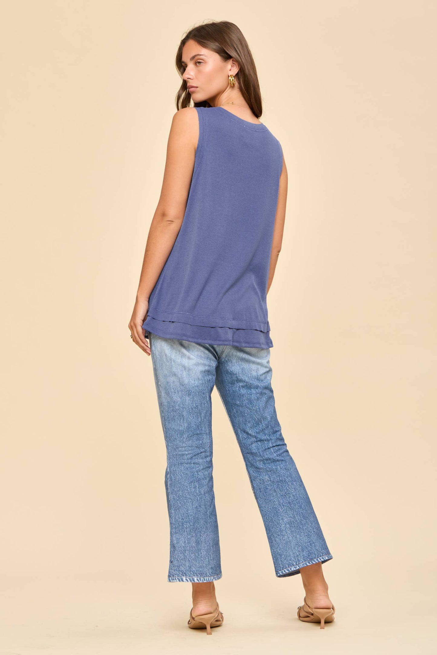 Dear Scarlett Baby Ribbed Tank Top w/ Raw Edge Detail
