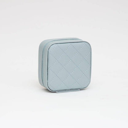 TG10707 Quilted Zip Around Square Jewelry Box