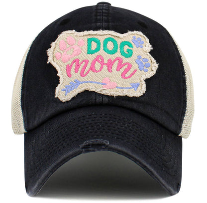 Dog Mom Meshback Ballcap: BLK