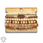 Six strand variety bead and druzy charm bracelet