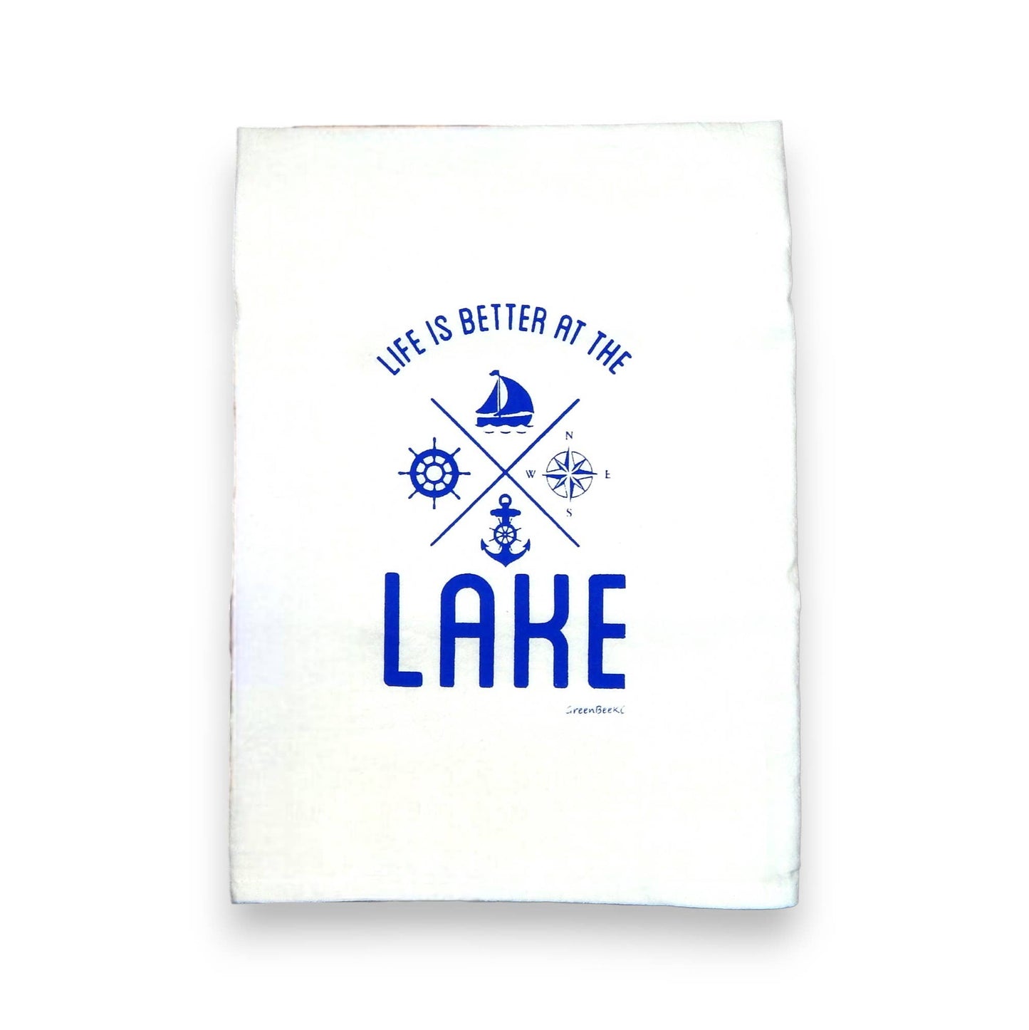 Life is Better at the Lake Flour Sack Kitchen Tea Towel