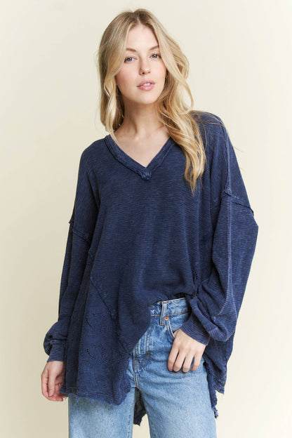 BEST Mineral Washed Western Boho Paisley Top HT5559