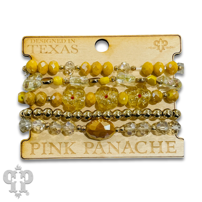 Glass bead variety mix bracelet stack - LC