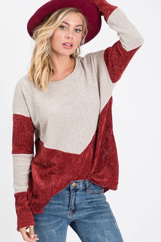 LMT1116-S-Chunky Velvet Sweater