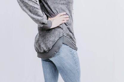 MK159 Acid Washed Sweatshirt - Charcoal