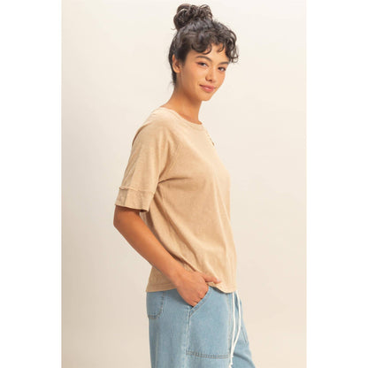 Hyfve DZ26A655 Acid Washed Boxy Tee