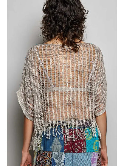 POL Clothing Cotton Crochet Top