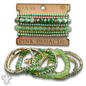 Mixed rhinestone and bead bracelet set