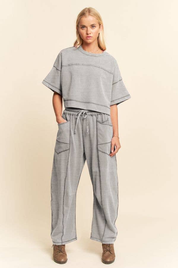 Davi & Dani Mineral Washed Barrel Pants