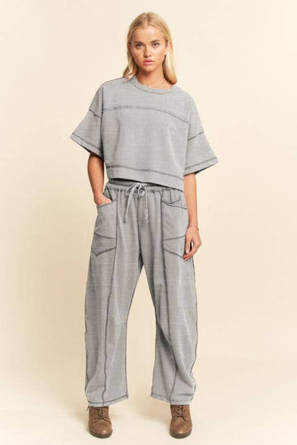 Davi & Dani Mineral Washed Barrel Pants