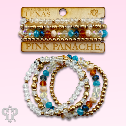 Multi-color and gold bead bracelet - LC
