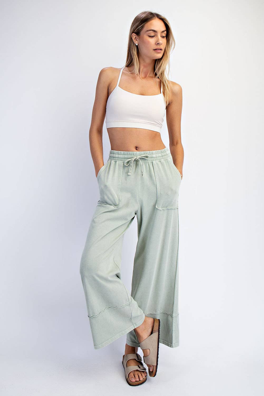 Rae Mode Mineral Washed Cropped Wide Leg Pant P6363