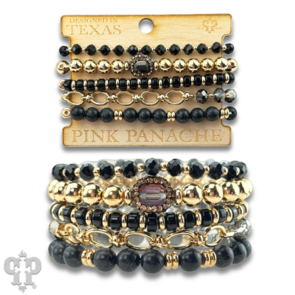 Mixed bead bracelet with chain feature