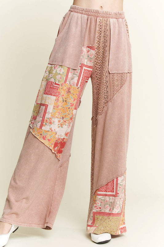 Mineral Wash Floral Bandana Lace Pants HP5767P1
