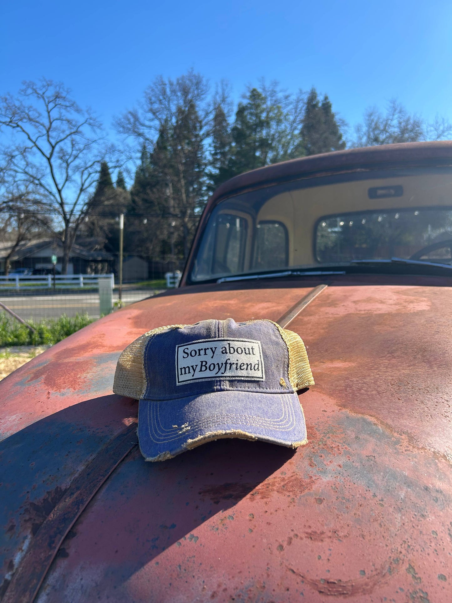 Sorry About My Boyfriend Trucker Hat Baseball Cap