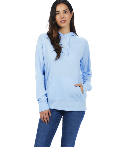 Unisex Fit Jersey Hoodie - Light Garment Burnout Raglan