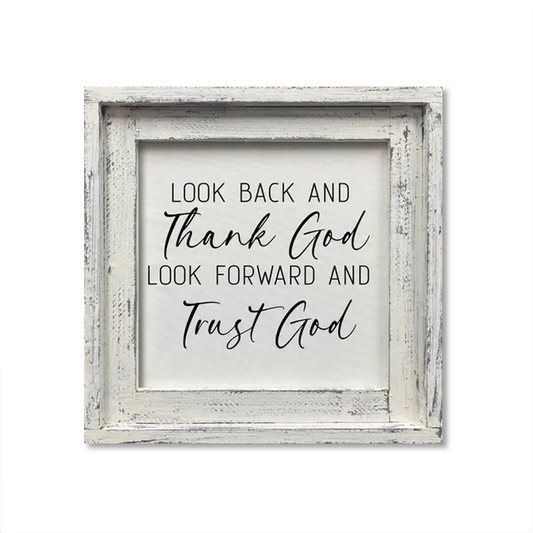FRAMED CANVAS THANK GOD TRUST GOD Sign