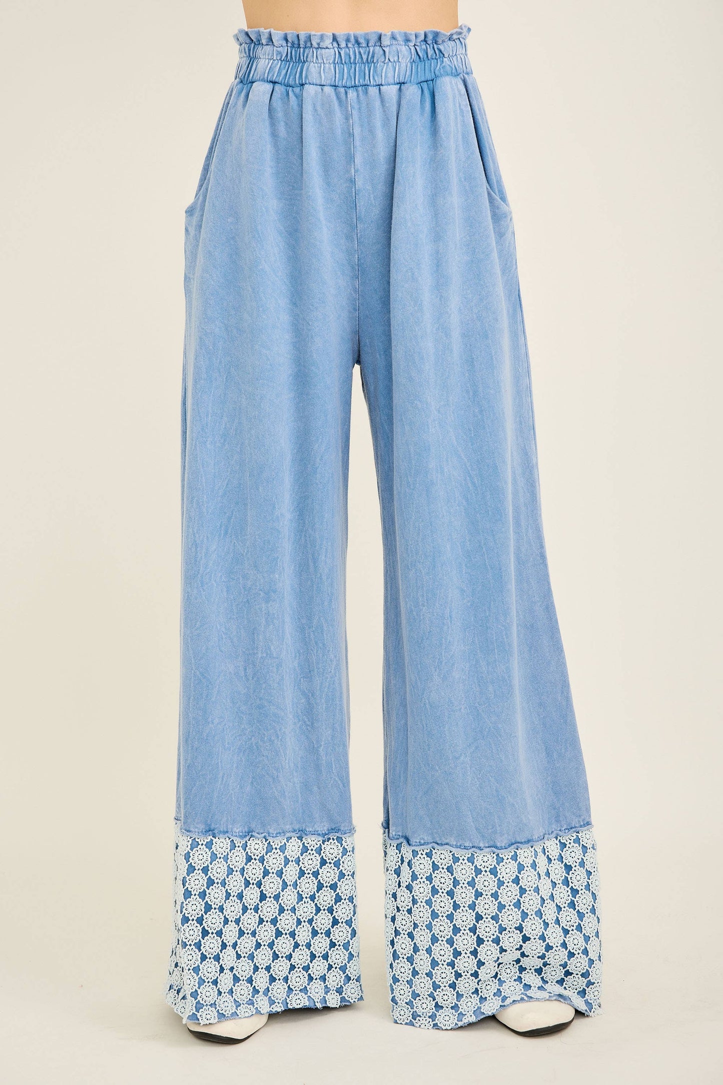 Mineral Washed Flower Daisy Long Leg Pants HP6016P1