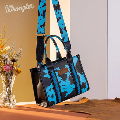 Wrangler Cow Print Tote/Crossbody: Black