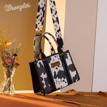 Wrangler Cow Print Tote/Crossbody: Black