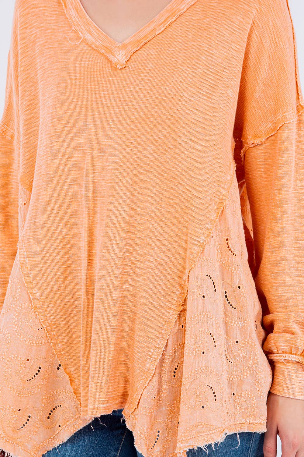 BEST Mineral Washed Western Boho Paisley Top HT5559